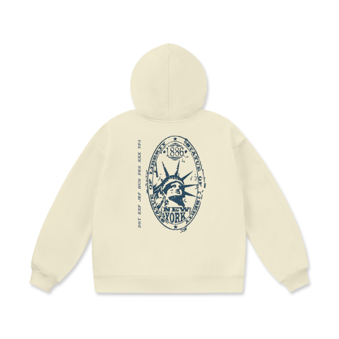 New York 1886 Oversize Heavyweight Fleece Hoodie - 460 GSM