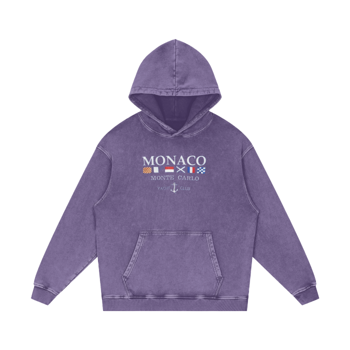Monaco Club Acid Wash Oversize Hoodie - 420 GSM