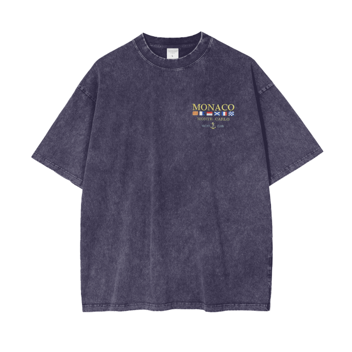Monte Carlo Acid Wash Oversize T-Shirt - 250 GSM