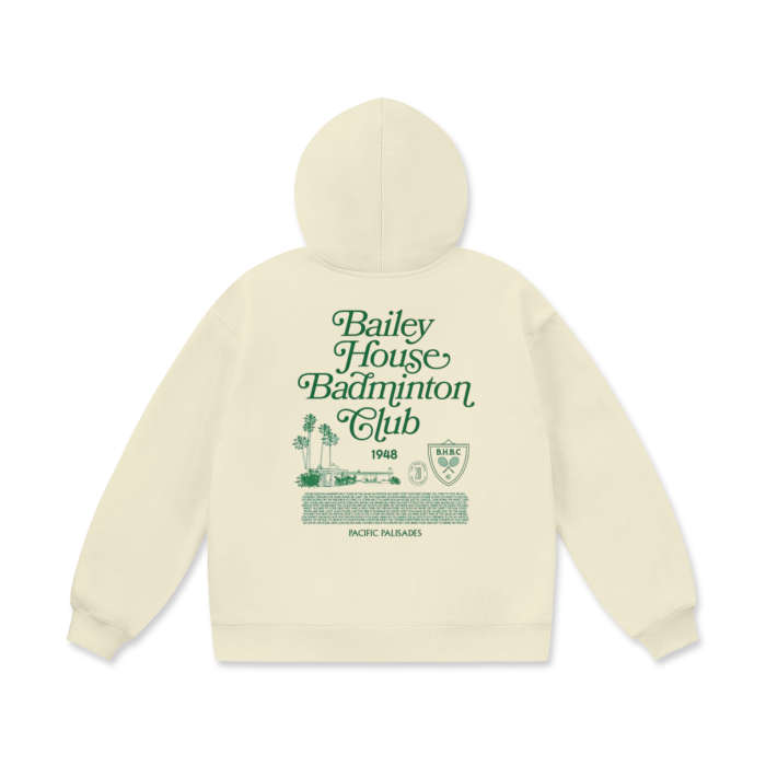 Baileys House Badminton Club Oversize Heavyweight Fleece Hoodie - 460 GSM