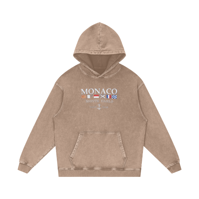 Monaco Club Acid Wash Oversize Hoodie - 420 GSM