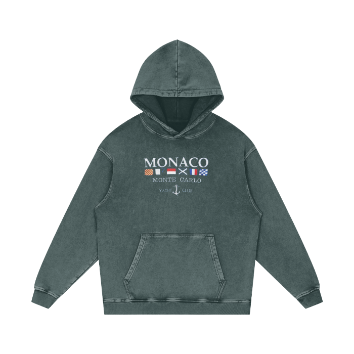 Monaco Club Acid Wash Oversize Hoodie - 420 GSM