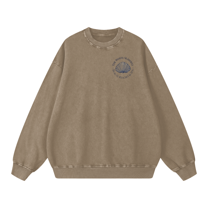 White Seashell Oversize Sweatshirt - 360 GSM