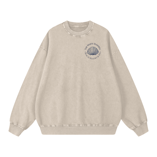 White Seashell Oversize Sweatshirt - 360 GSM