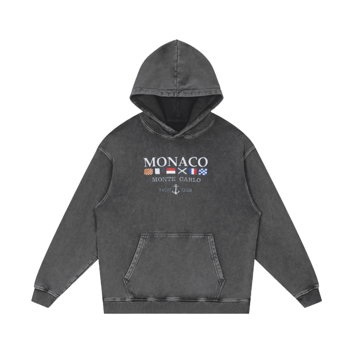 Monaco Club Acid Wash Oversize Hoodie - 420 GSM