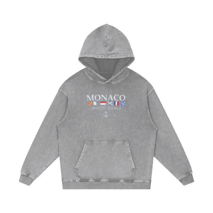Monaco Club Acid Wash Oversize Hoodie - 420 GSM