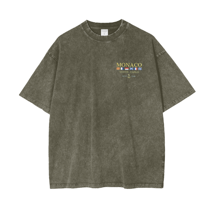 Monte Carlo Acid Wash Oversize T-Shirt - 250 GSM